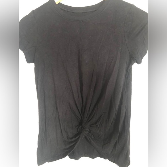 Art Class Girls Middle Twist Black Short Sleeved Shirt Size Large - Picture 2 of 4